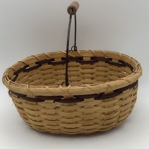 Vintage Nancy Burford Appalachia Basket with Metal Handle
